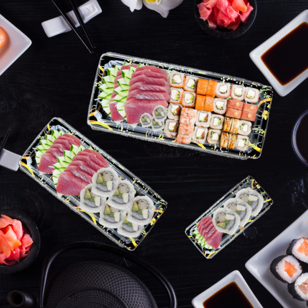 800 Pz Vaschette per Sushi con Coperchio- cod. WP-00 - immagine 3