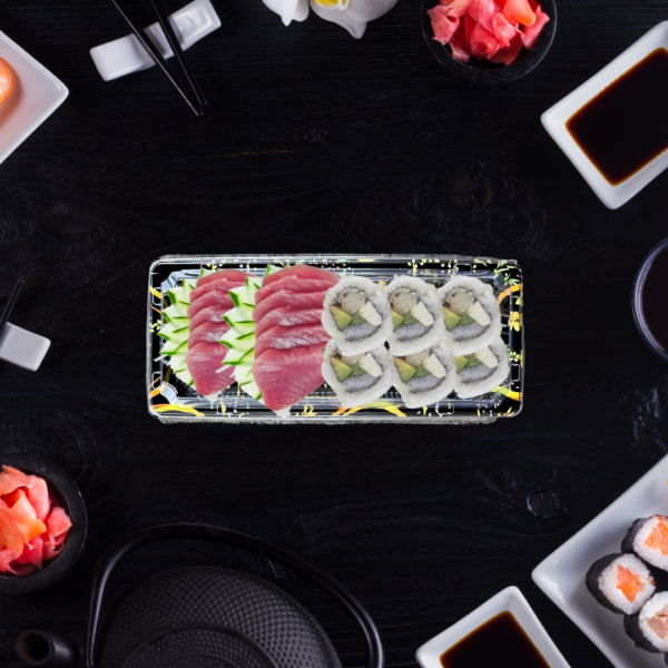 400 Pz Vaschette per Sushi con Coperchio- cod. WP-02 - immagine 2